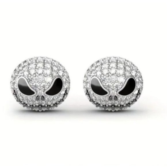 New! Nightmare Before Christmas Jack Skellington Rhinestone Earrings, Nickel Fre - Picture 1 of 3